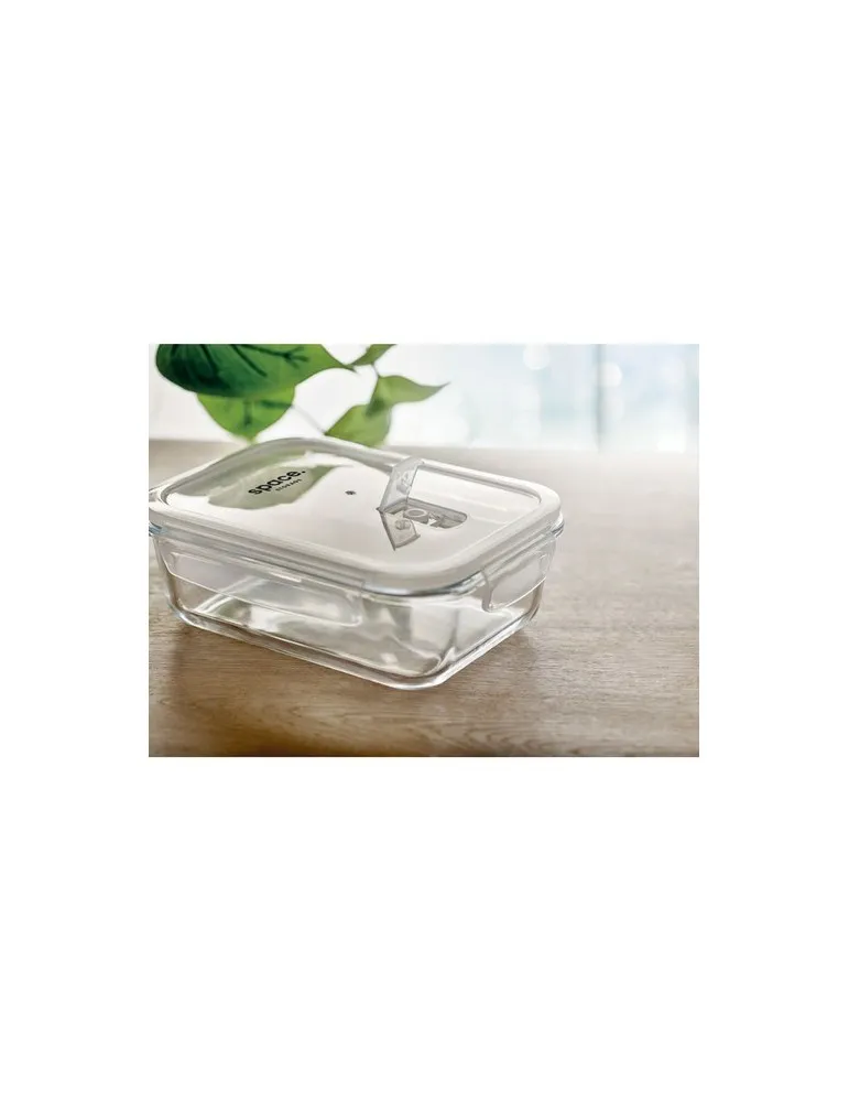 Lunchbox en verre écologique 900ml PRAGA Matières : bois Couleurs : bleu cadeau entreprise pas cher