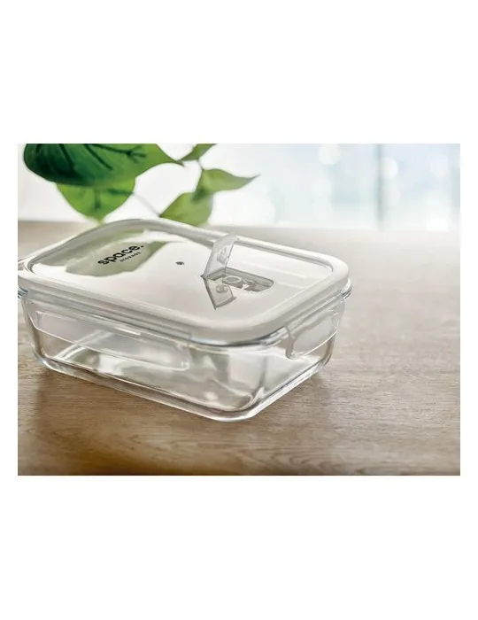 Lunchbox en verre écologique 900ml PRAGA Matières : bois Couleurs : bleu cadeau entreprise pas cher