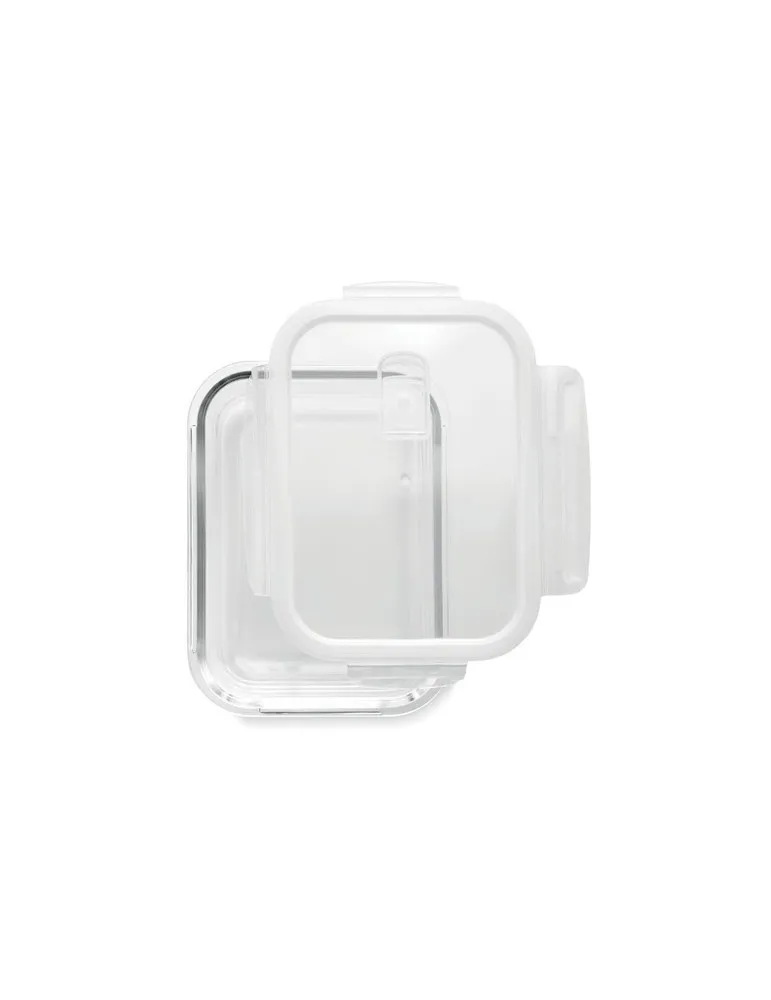 Lunchbox en verre écologique 900ml PRAGA Matières : bois Couleurs : bleu impression haute définition