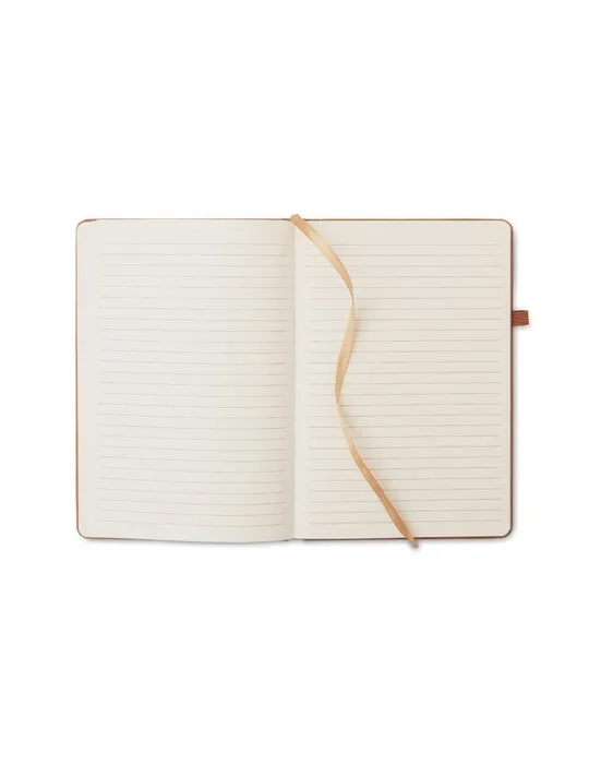 Carnet A5 ligné en PU recyclé éco-responsable personnalisé BAOBAB Couleurs : jaune objet promotionnel éco-responsable