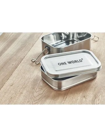 Boîte à lunch isotherme en acier inox personnalisée DOUBLE CHAN Matières : PVC Couleurs : jaune 2