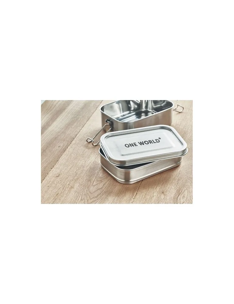 Boîte à lunch isotherme en acier inox personnalisée DOUBLE CHAN Matières : PVC Couleurs : jaune personnalisable avec votre logo