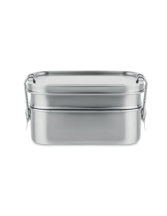 Boîte à lunch isotherme en acier inox personnalisée DOUBLE CHAN Matières : PVC Couleurs : jaune cadeau entreprise pas cher