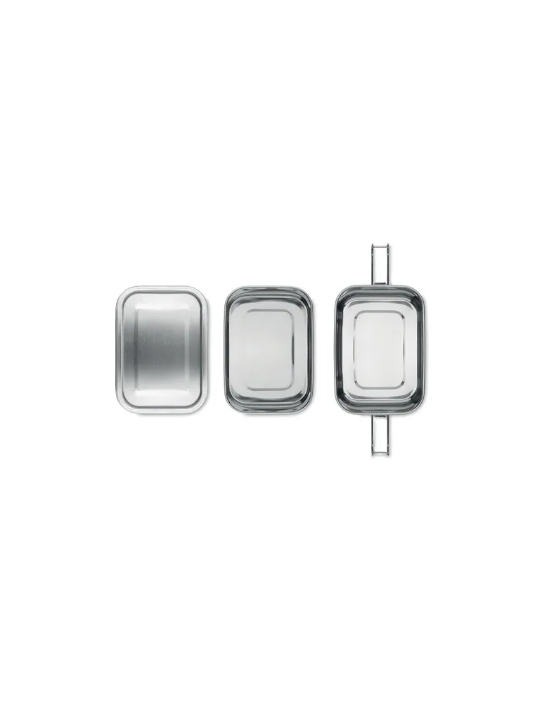 Boîte à lunch isotherme en acier inox personnalisée DOUBLE CHAN Matières : PVC Couleurs : jaune impression haute définition