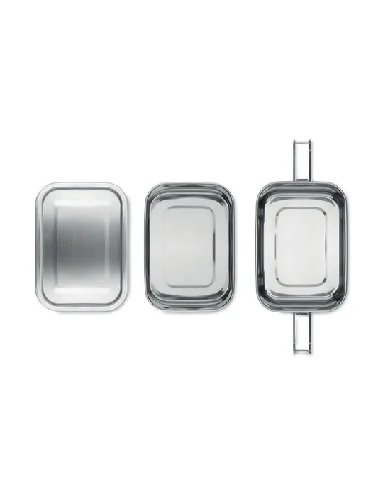 Boîte à lunch isotherme en acier inox personnalisée DOUBLE CHAN Matières : PVC Couleurs : jaune impression haute définition