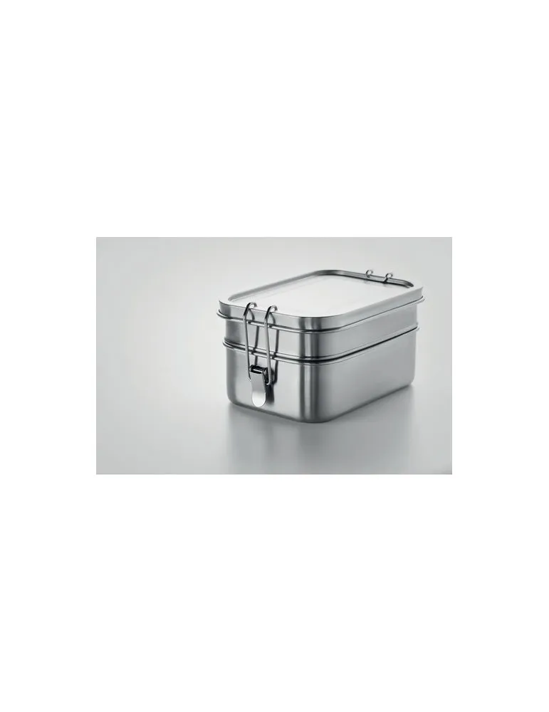 Boîte à lunch isotherme en acier inox personnalisée DOUBLE CHAN Matières : PVC Couleurs : jaune cadeau collaborateur premium