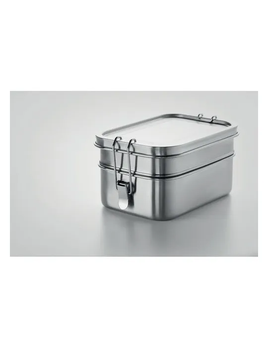 Boîte à lunch isotherme en acier inox personnalisée DOUBLE CHAN Matières : PVC Couleurs : jaune cadeau collaborateur premium