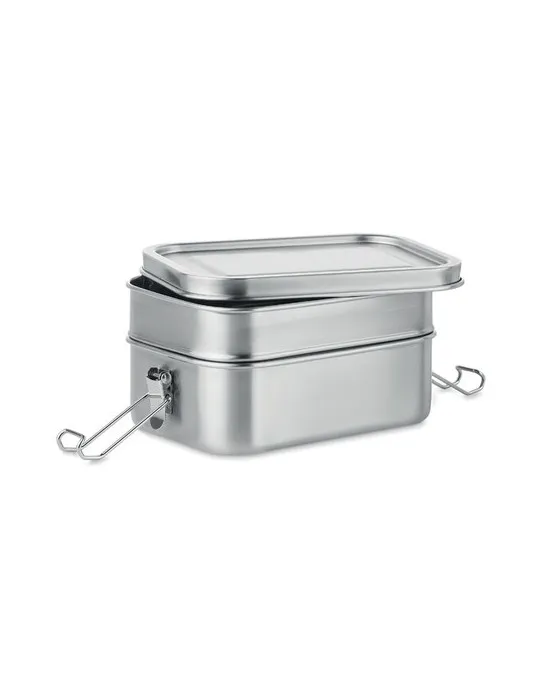 Boîte à lunch isotherme en acier inox personnalisée DOUBLE CHAN Matières : PVC Couleurs : jaune personnalisation rapide en Franc