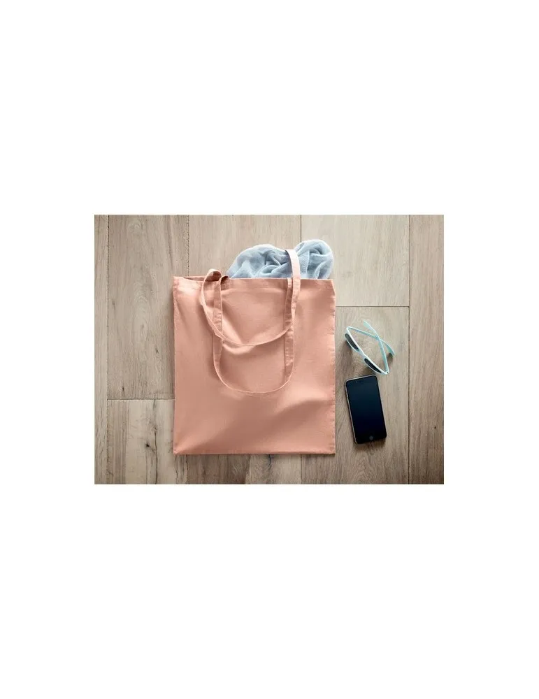 Sac shopping écologique en coton organique ZIMDE COLOUR Matières : aluminium Couleurs : jaune cadeau collaborateur premium