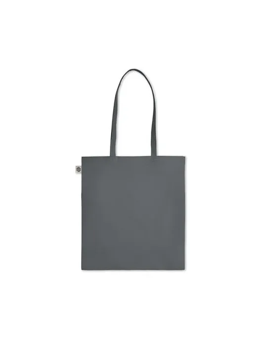 Sac shopping écologique en coton organique ZIMDE COLOUR Couleurs : noir marquage laser ultra précis