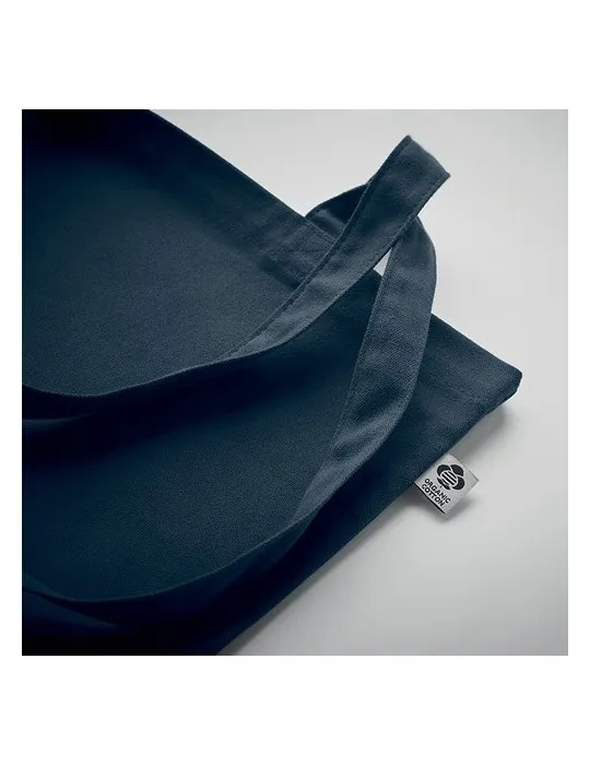 Sac shopping écologique en coton organique ZIMDE COLOUR Matières : polyester Couleurs : bleu goodies personnalisé en stock