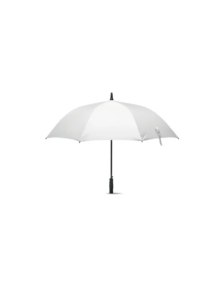 Parapluie publicitaire 27'' en pongée GRUSA Matières : polypropylène (PP) Couleurs : blanc personnalisable avec votre logo