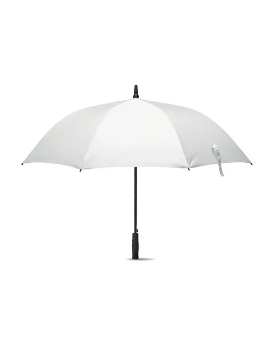 Parapluie publicitaire 27'' en pongée GRUSA Matières : polypropylène (PP) Couleurs : blanc personnalisable avec votre logo