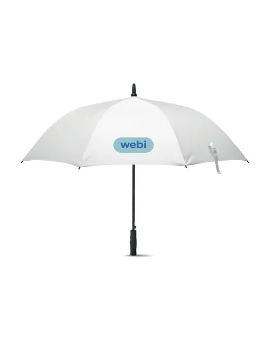 Parapluie publicitaire 27'' en pongée GRUSA Matières : polypropylène (PP) Couleurs : blanc goodies publicitaire durable