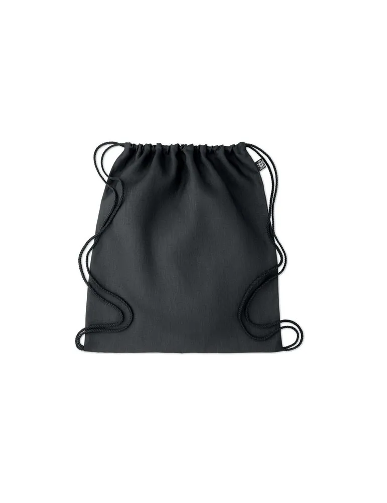 Sac à cordon écologique en chanvre personnalisé pas cher - NAIMA BAG Matières : bois Couleurs : blanc cadeau entreprise pas cher