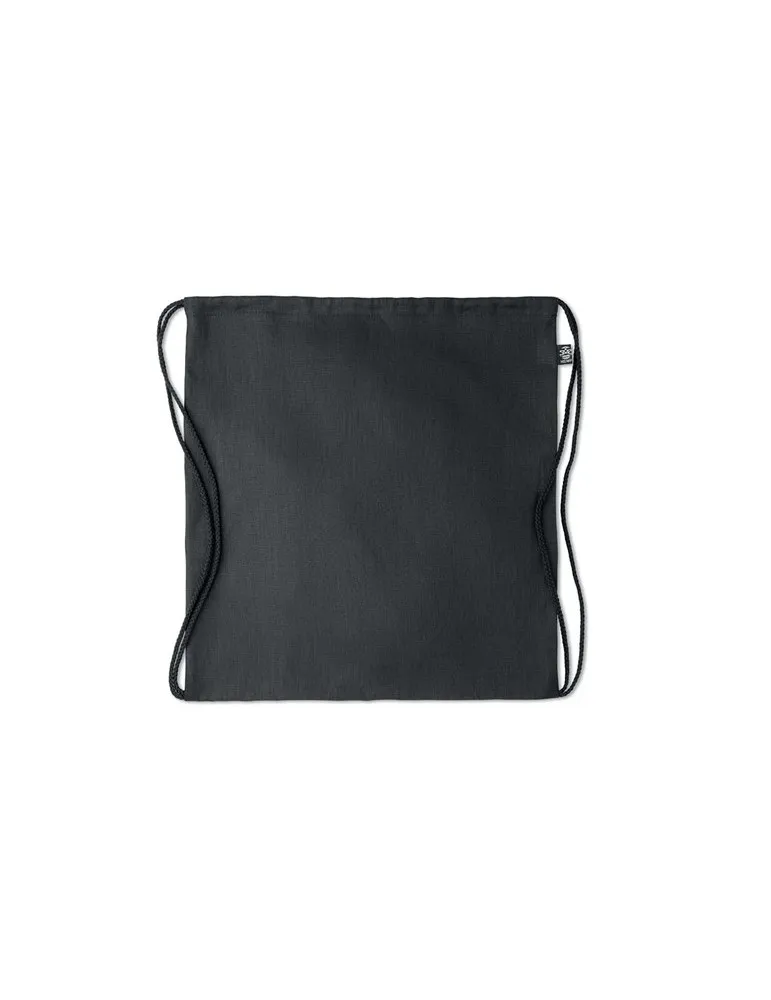 Sac à cordon écologique en chanvre personnalisé pas cher - NAIMA BAG Matières : bois Couleurs : blanc marquage laser ultra préci
