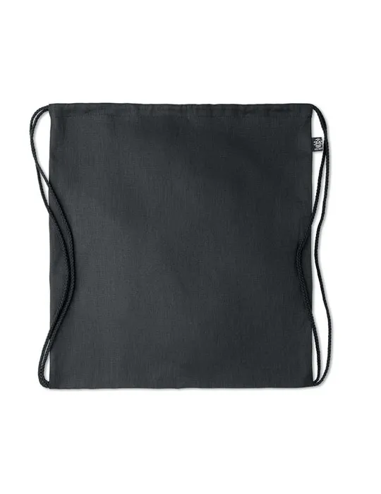 Sac à cordon écologique en chanvre personnalisé pas cher - NAIMA BAG Matières : bois Couleurs : blanc marquage laser ultra préci