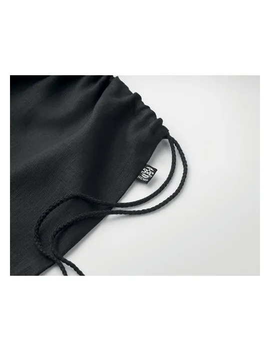 Sac à cordon écologique en chanvre personnalisé pas cher - NAIMA BAG Matières : bois Couleurs : blanc cadeau collaborateur premi