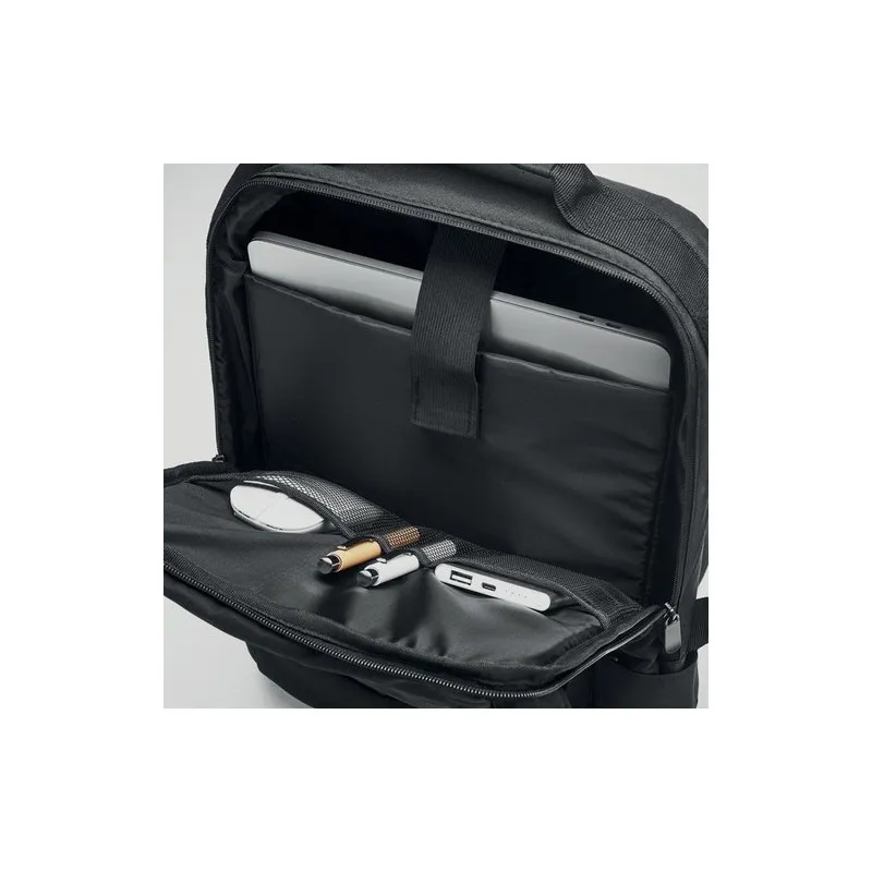 Sac à dos ordinateur écologique personnalisable 300D RPET - SINGAPORE Matières : polyéthylène (PE) Taille textile : XL Couleurs 