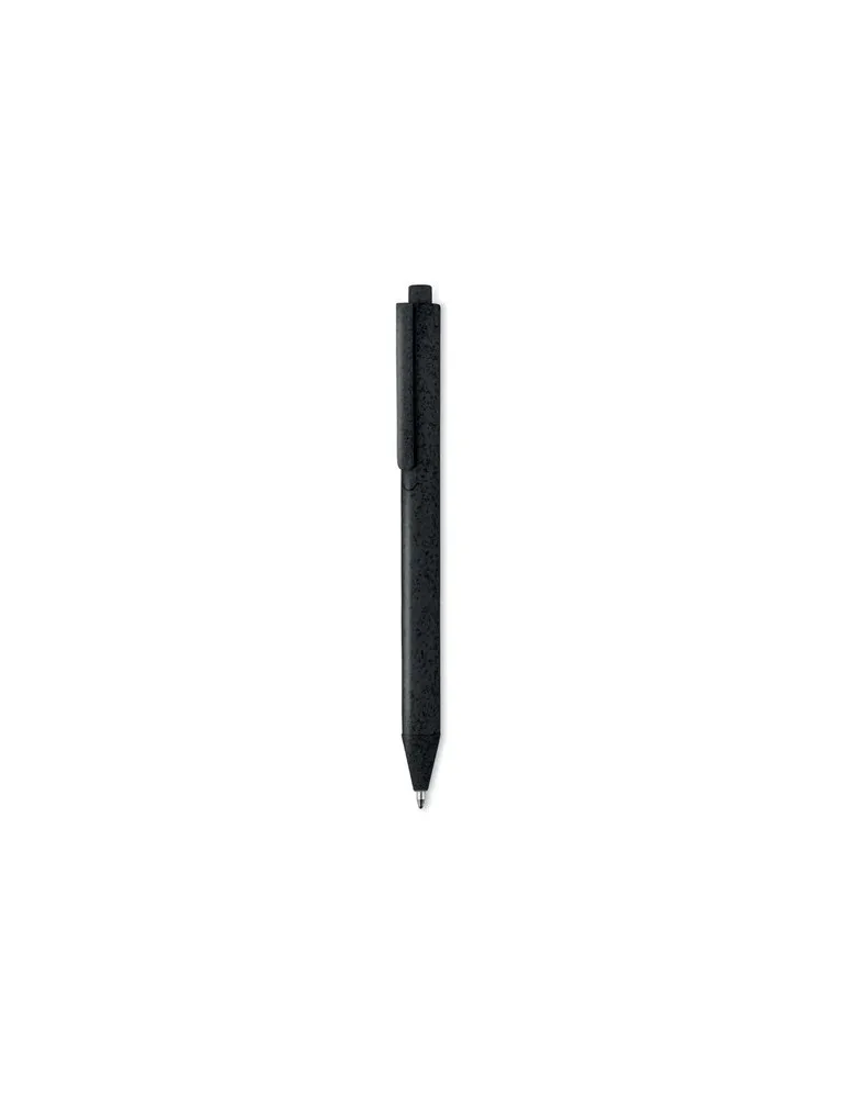 Stylo poussoir écologique en blé paille PP - PECAS Matières : EVA Couleurs : noir accessoire événementiel unique