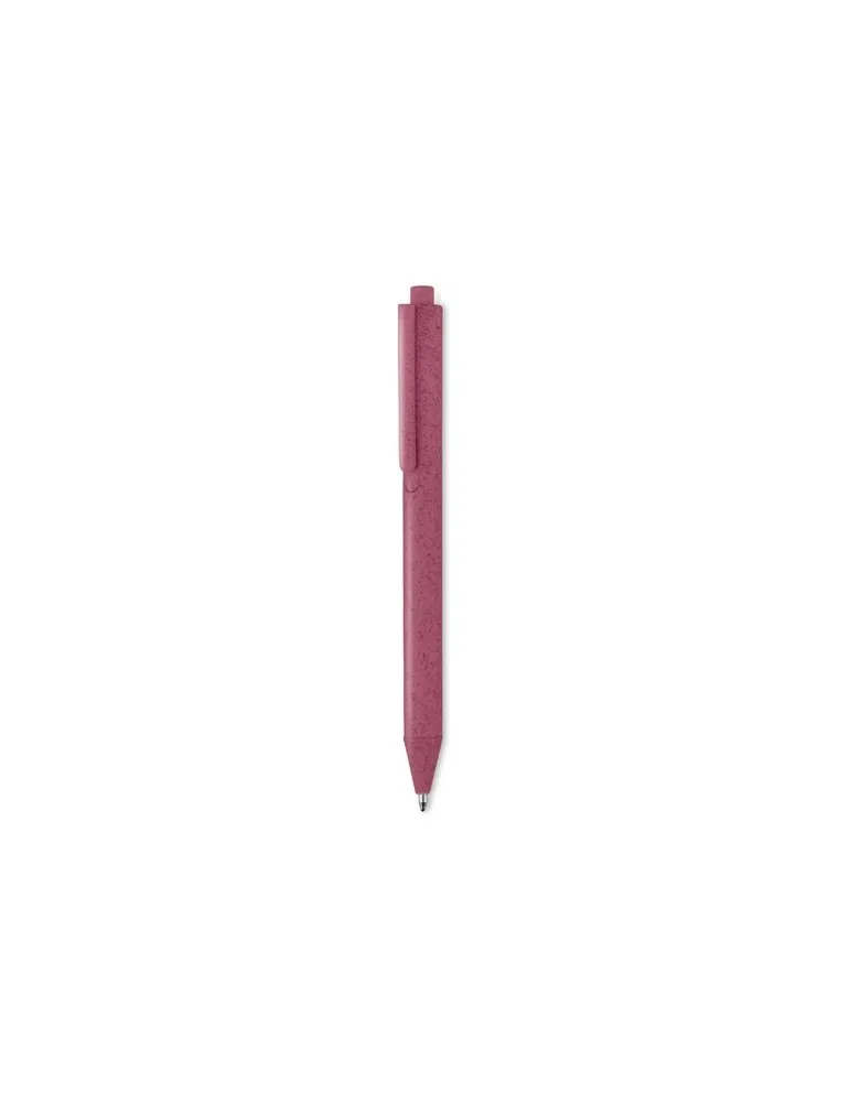 Stylo poussoir écologique en blé paille PP - PECAS Matières : aluminium Couleurs : rouge livraison express 24h 48h
