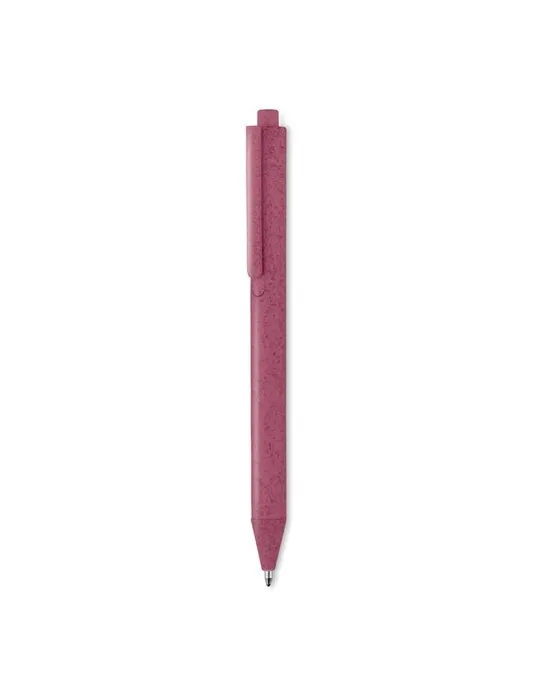 Stylo poussoir écologique en blé paille PP - PECAS Matières : aluminium Couleurs : rouge livraison express 24h 48h