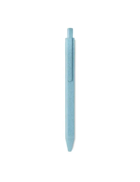 Stylo poussoir écologique en blé paille PP - PECAS Matières : EVA Couleurs : bleu marine personnalisable avec votre logo