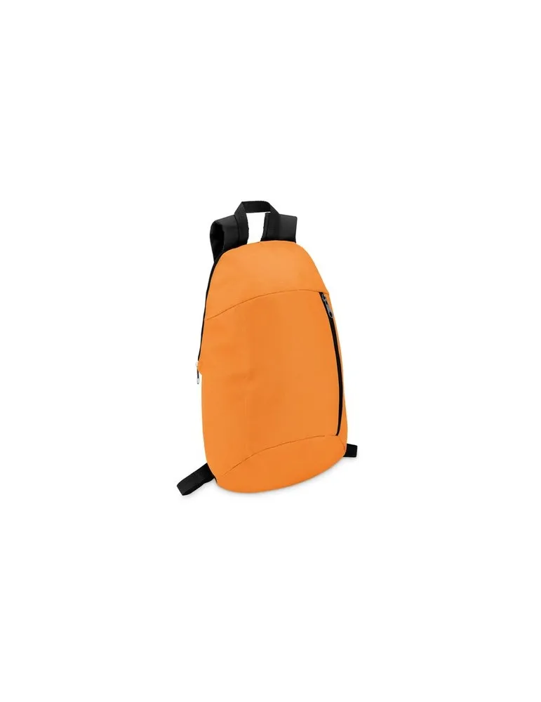 Sac à dos personnalisable écologique avec poche frontale - TIRANA Matières : polypropylène (PP) Couleurs : gris impression logo 