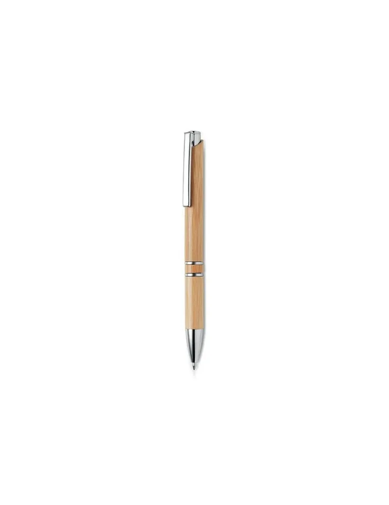 Stylo à bille écologique en bambou personnalisable - BERN BAMBOO Matières : liège Couleurs : beige personnalisable avec votre lo