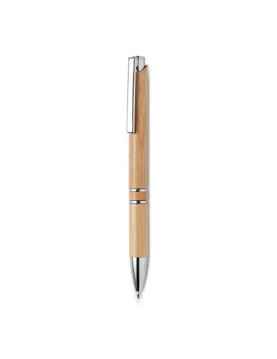 Stylo à bille écologique en bambou personnalisable - BERN BAMBOO Matières : liège Couleurs : beige personnalisable avec votre lo