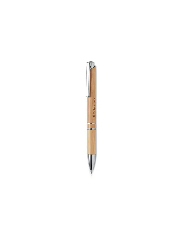 Stylo à bille écologique en bambou personnalisable - BERN BAMBOO Matières : liège Couleurs : beige cadeau entreprise pas cher