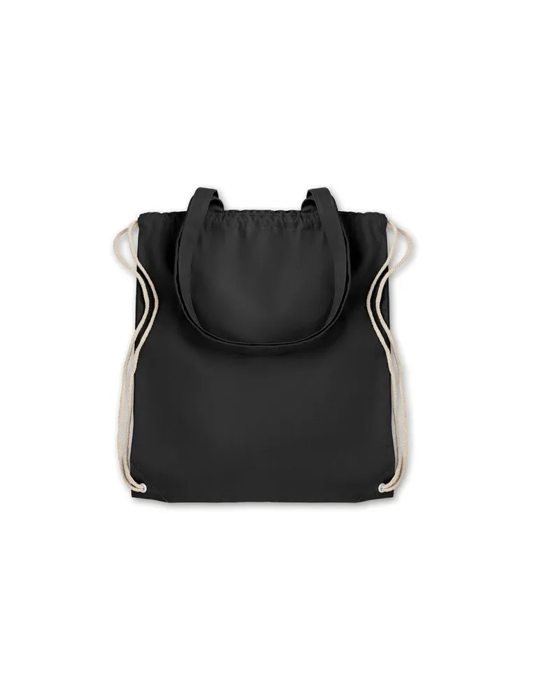 Sac Shopping Écologique Personnalisable à Cordelette MOIRA Matières : coton Taille textile : XXL Couleurs : naturel impression h