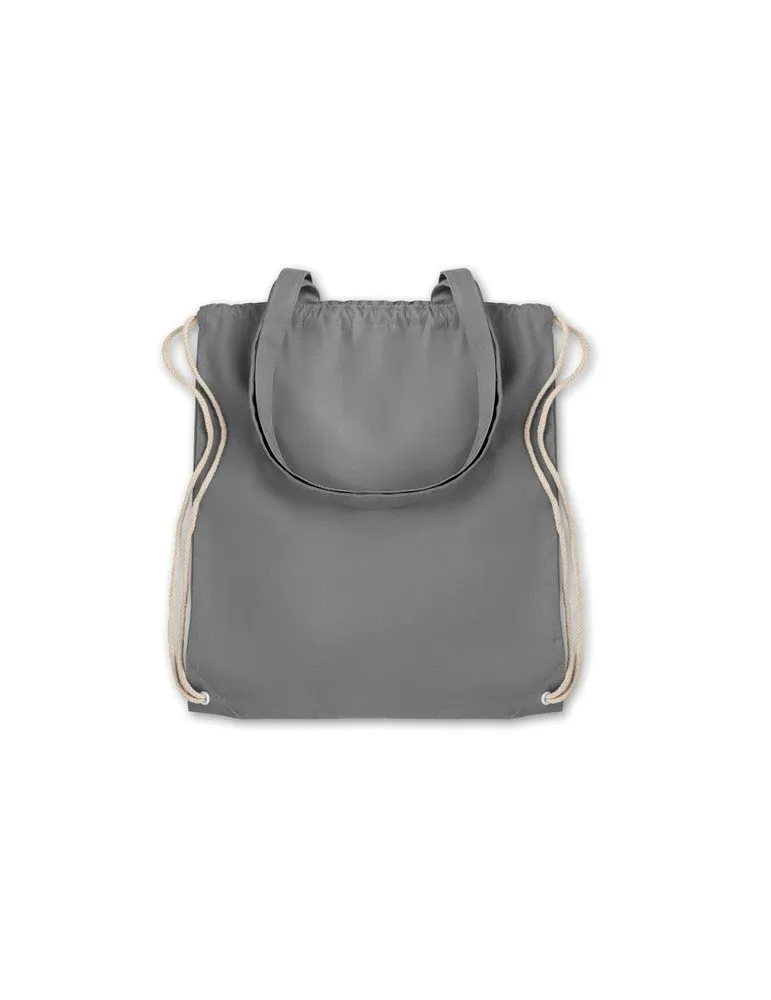 Sac Shopping Écologique Personnalisable à Cordelette MOIRA Matières : coton Taille textile : XXL Couleurs : bleu marine foncé ma