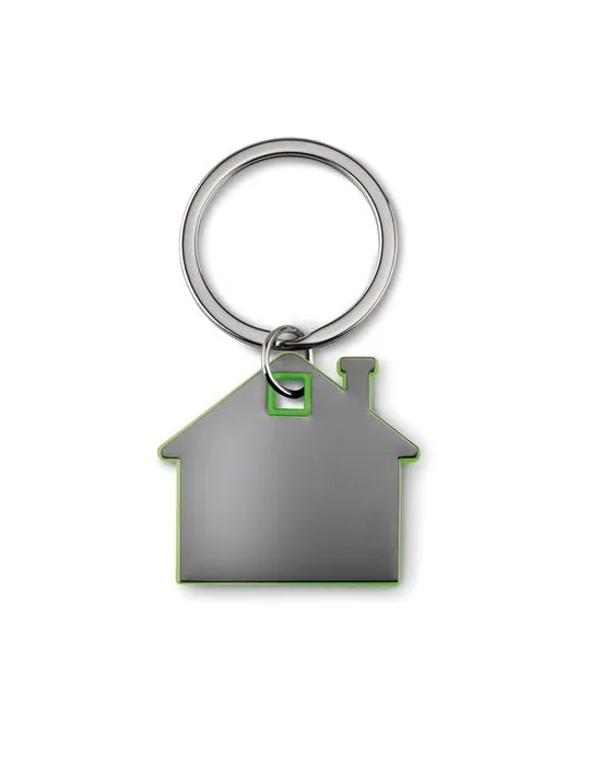 Porte-clés Publicitaire en forme de maison - IMBA Matières : PET recyclé Couleurs : gris transparent personnalisation rapide en 