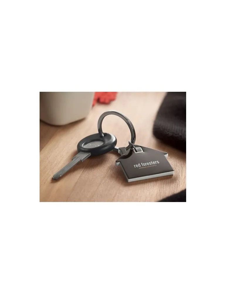 Porte-clés Publicitaire en forme de maison - IMBA Matières : coton Couleurs : rouge objet publicitaire robuste