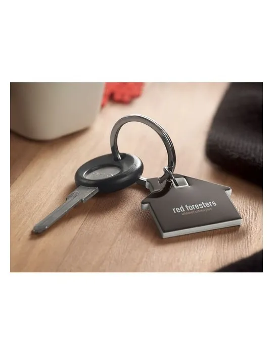 Porte-clés Publicitaire en forme de maison - IMBA Matières : coton Couleurs : rouge objet publicitaire robuste