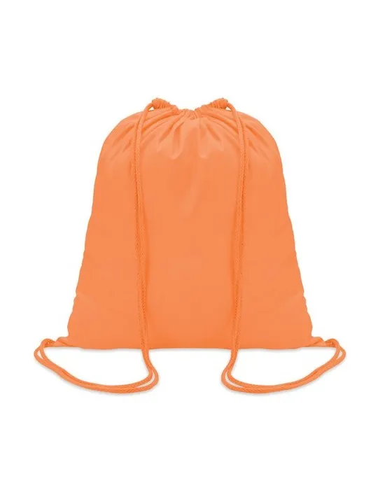 Sac à cordon en coton coloré personnalisé - Cadeau publicitaire Matières : coton Couleurs : bleu marquage laser ultra précis