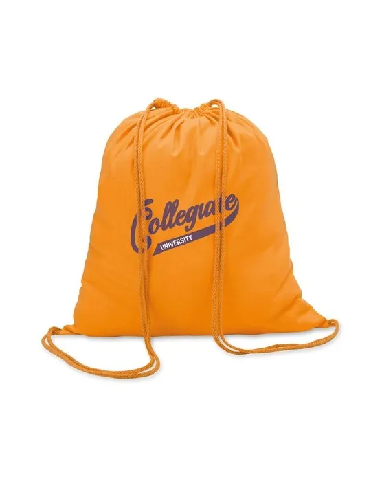 Sac à cordon en coton coloré personnalisé - Cadeau publicitaire Matières : coton Couleurs : bleu impression logo haute qualité