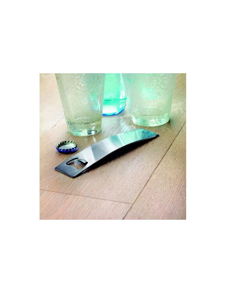 Décapsuleur personnalisé en acier inoxydable BARRY Matières : coton Taille textile : L Couleurs : orange cadeau entreprise pas c