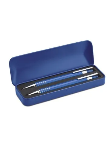 Set de stylos billes écologiques avec étui en métal ALUCOLOR Matières : coton Taille textile : M Couleurs : gris 2