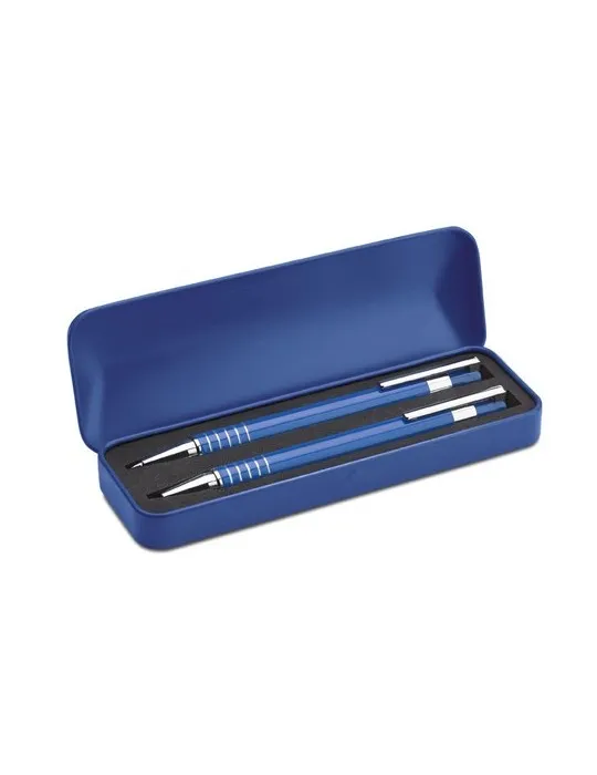 Set de stylos billes écologiques avec étui en métal ALUCOLOR Matières : coton Taille textile : M Couleurs : doré personnalisable