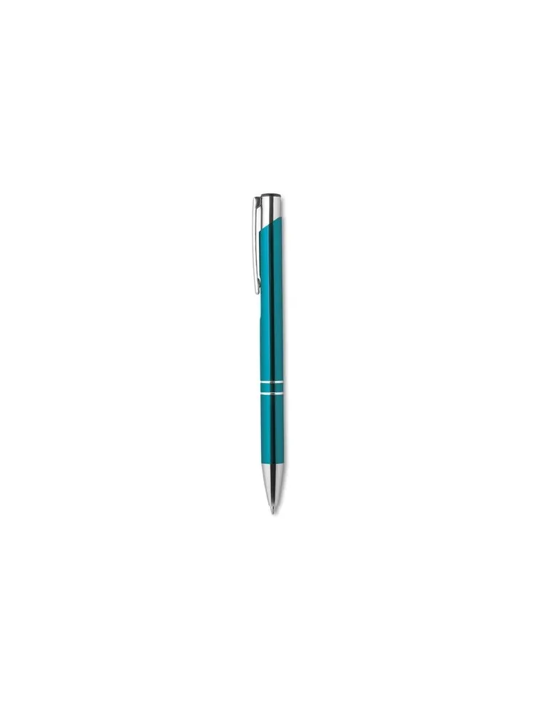 Stylo-poussoir personnalisé élégant à encre noire BERN Couleurs : bleu personnalisable avec votre logo