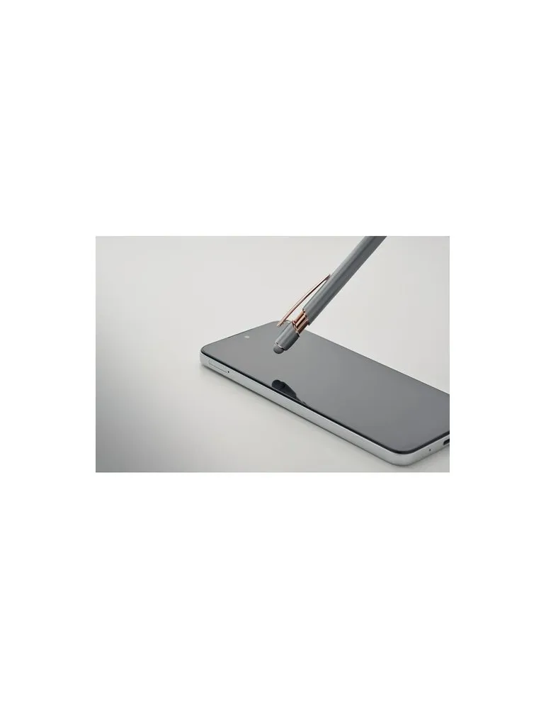 Stylo écologique en aluminium recyclé - SCRIBBLE Matières : coton biologique Taille textile : M Couleurs : bleu arctique objet p