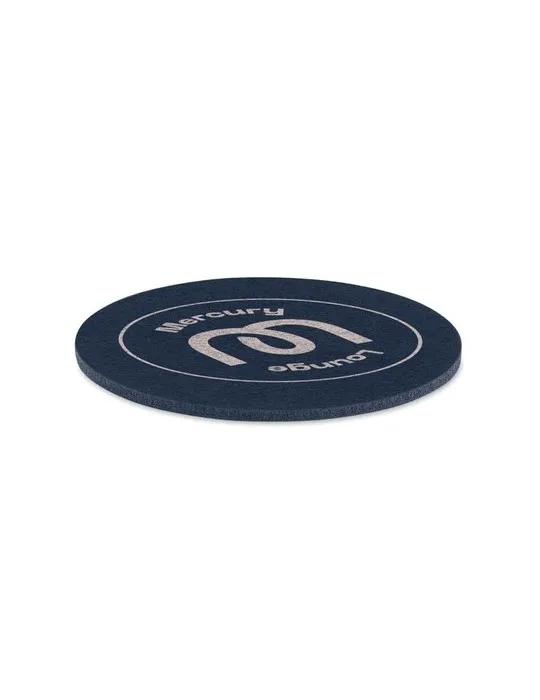 Sous-verre rond en feutre RPET - Écologique et Chic