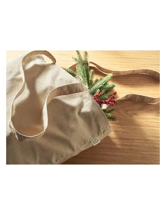 Sac shopping écologique en coton recyclé personnalisé - VIVEKA COLOUR Matières : coton biologique Taille textile : L Couleurs : 