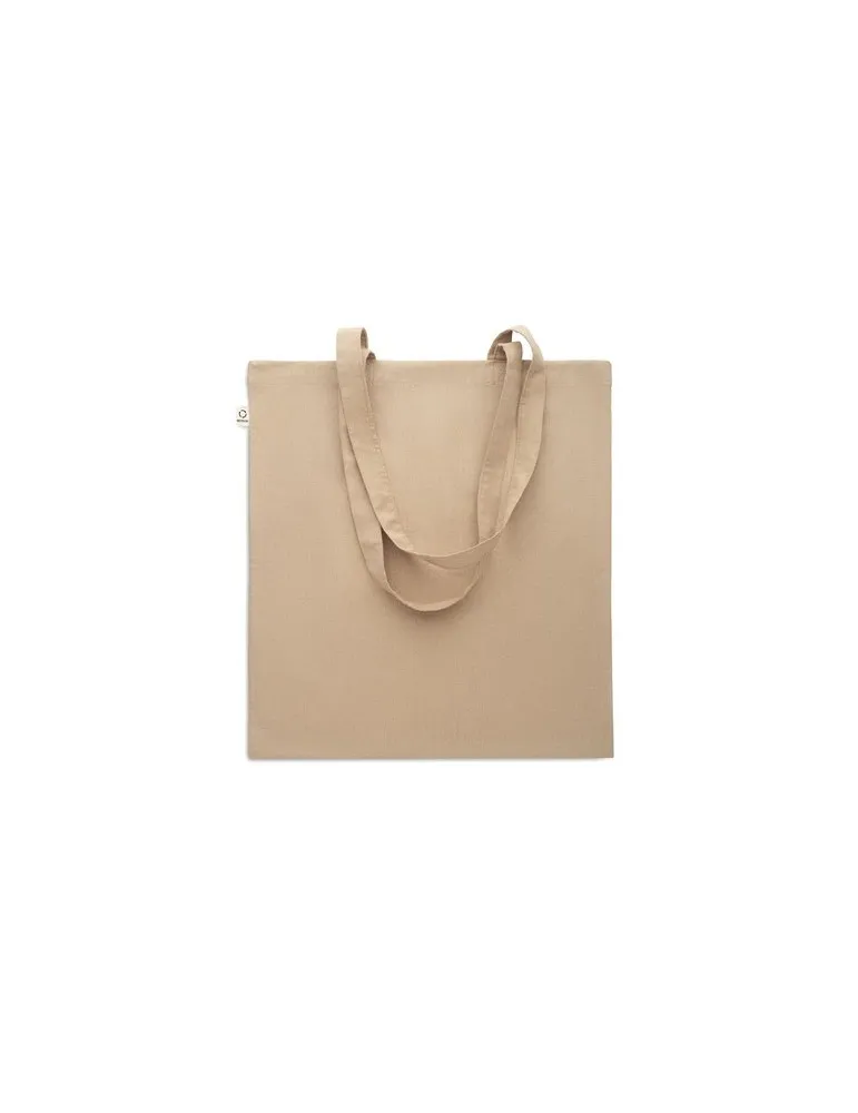 Sac shopping écologique en coton recyclé personnalisé - VIVEKA COLOUR Matières : coton biologique Taille textile : L Couleurs : 
