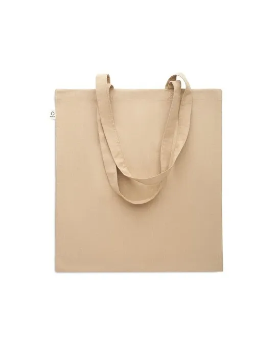 Sac shopping écologique en coton recyclé personnalisé - VIVEKA COLOUR Matières : coton biologique Taille textile : L Couleurs : 