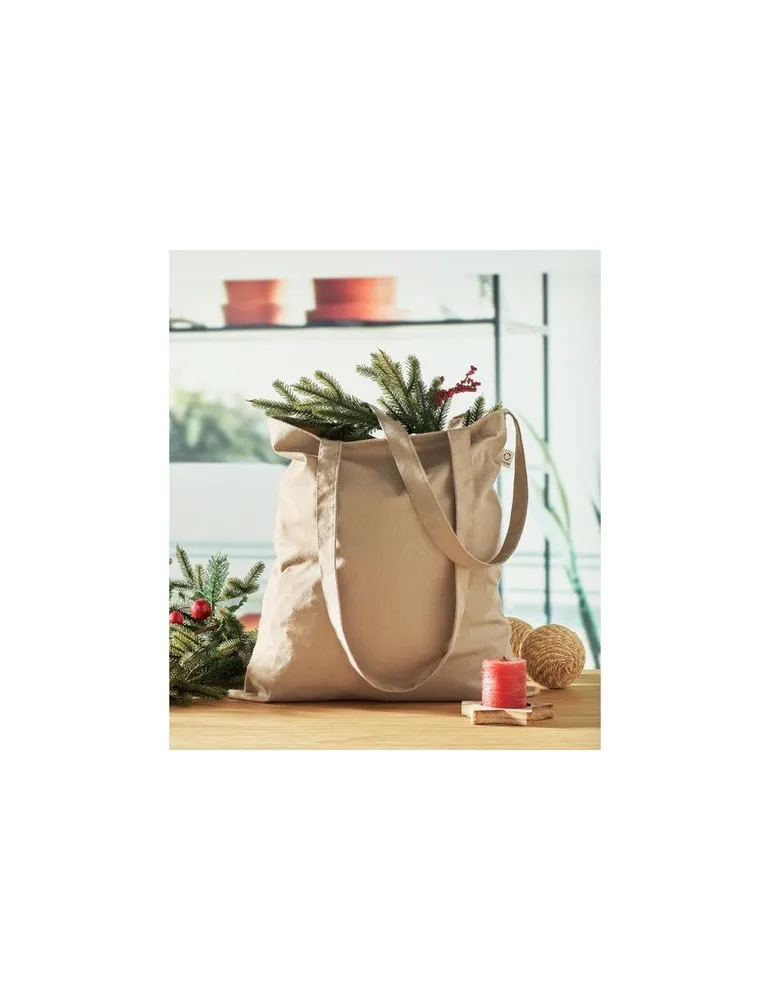 Sac shopping écologique en coton recyclé personnalisé - VIVEKA COLOUR Matières : coton biologique Taille textile : L Couleurs : 