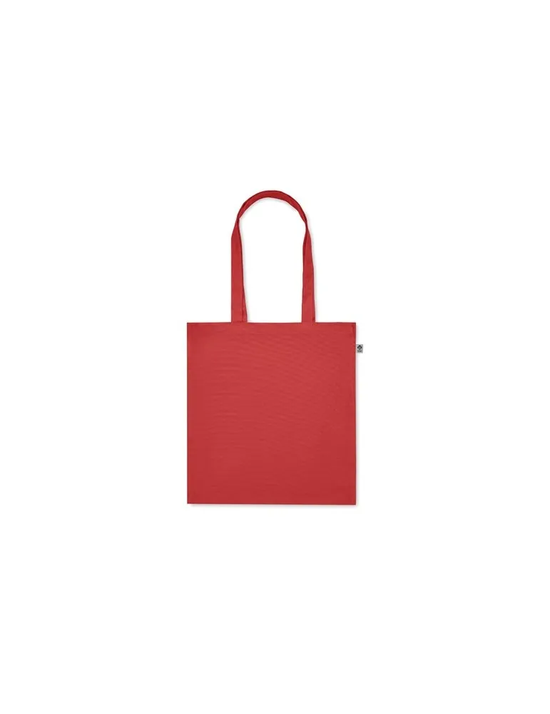 Sac shopping écologique en coton bio personnalisé - BENTE COLOUR Matières : PET Taille textile : L Couleurs : rouge cadeau clien