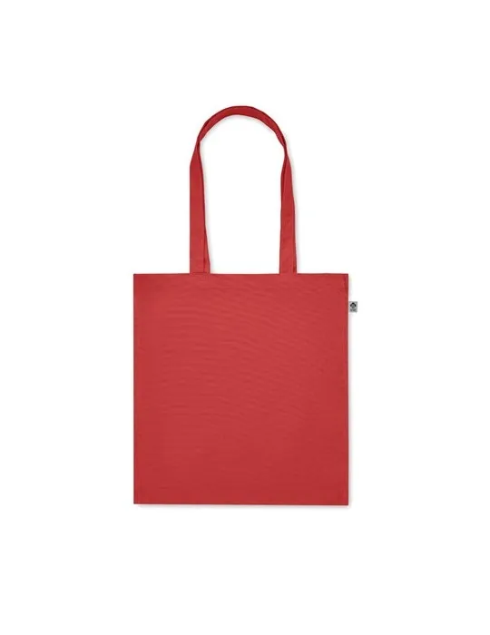 Sac shopping écologique en coton bio personnalisé - BENTE COLOUR Matières : PET Taille textile : L Couleurs : rouge cadeau clien